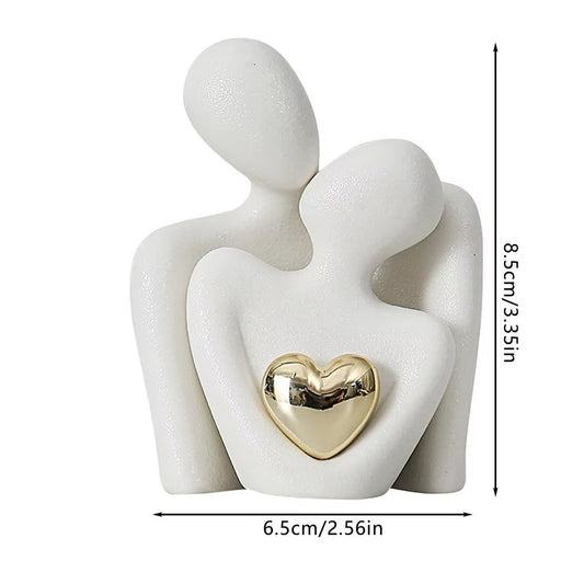 Nordic Decorative Abstract Couple Statue Modern Decoration Home Sculpture Ceramic Figure Figurines Living Room Crafts Ornaments